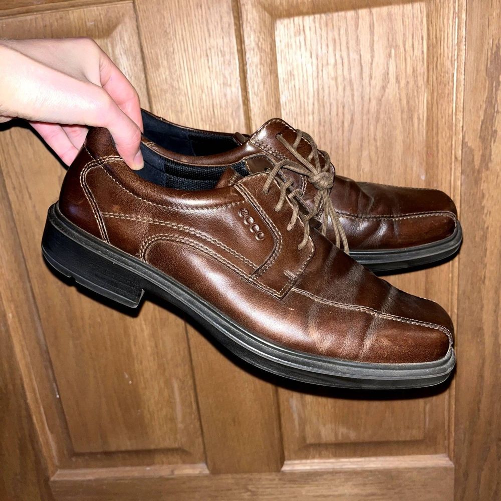 Ecco Men's 43 (9.5) Brown Comfort Shock Point Dress Shoe Stable Balance - Picture 3 of 10